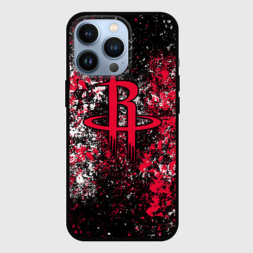 Чехол iPhone 13 Pro Хьюстон Рокетс - цветовой хаос / 3D-Черный – фото 1