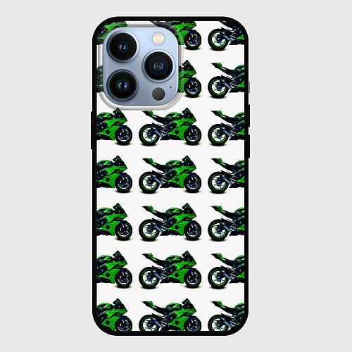 Чехол iPhone 13 Pro Motorbike green / 3D-Черный – фото 1