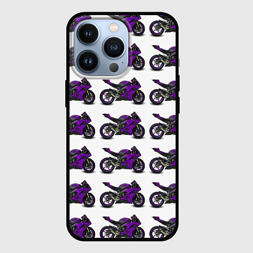 Чехол iPhone 13 Pro Motorcycle purple / 3D-Черный – фото 1