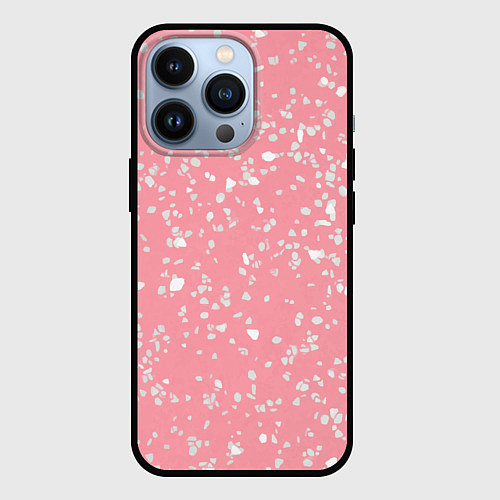 Чехол iPhone 13 Pro Искристый розовый терраццо / 3D-Черный – фото 1