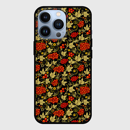 Чехол iPhone 13 Pro Традиционный русский узор / 3D-Черный – фото 1