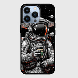 Чехол iPhone 13 Pro Космонавт с кофе