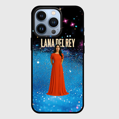 Чехол iPhone 13 Pro Lana Del Rey в оранжевом длинном платье / 3D-Черный – фото 1