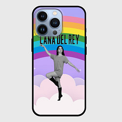 Чехол для iPhone 13 Pro Lana Del Rey на фоне радуги, цвет: 3D-черный