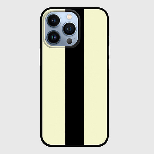Чехол iPhone 13 Pro Color black beige line / 3D-Черный – фото 1
