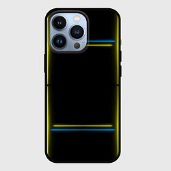Чехол для iPhone 13 Pro Neon yellow blue, цвет: 3D-черный