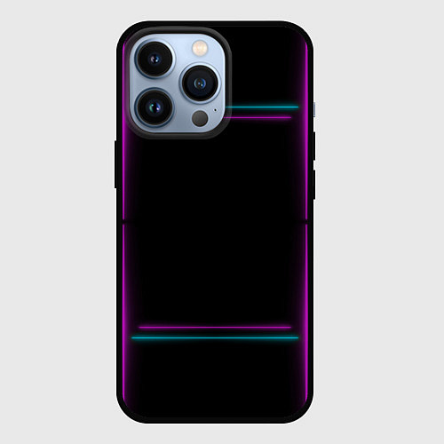 Чехол iPhone 13 Pro Neon pink light blue / 3D-Черный – фото 1