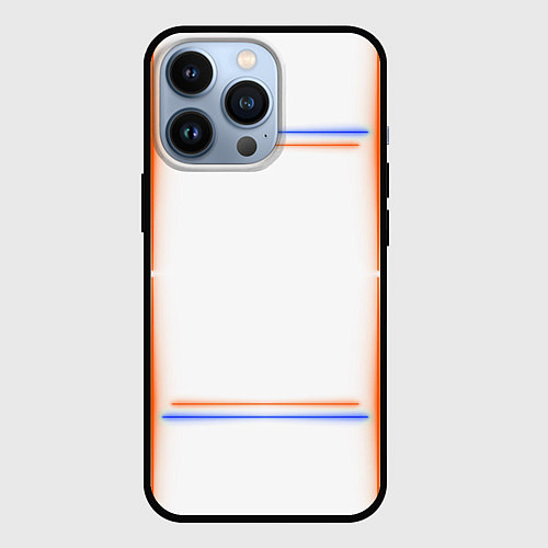 Чехол iPhone 13 Pro Neon white orange blue / 3D-Черный – фото 1