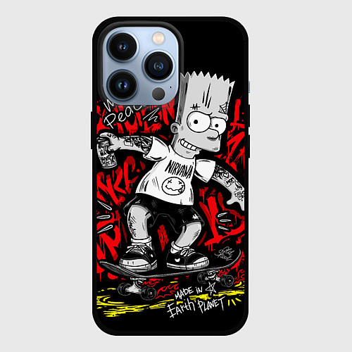 Чехол iPhone 13 Pro Барт в татуировках / 3D-Черный – фото 1