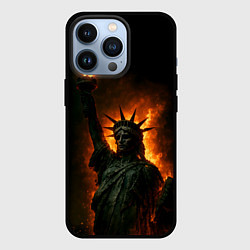 Чехол iPhone 13 Pro Статуя свободы в огне