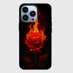 Чехол для iPhone 13 Pro Flaming rose, цвет: 3D-черный