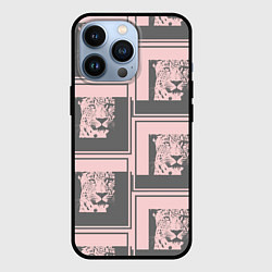 Чехол для iPhone 13 Pro Леопард в рамке, цвет: 3D-черный