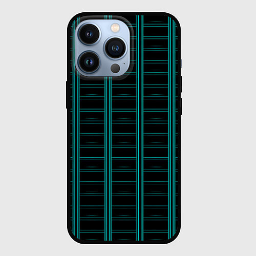 Чехол iPhone 13 Pro Color blue dark stripe / 3D-Черный – фото 1