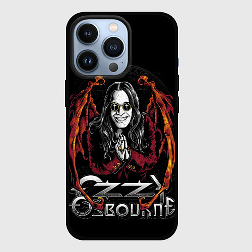 Чехол iPhone 13 Pro Ozzy Osbourne with wings / 3D-Черный – фото 1