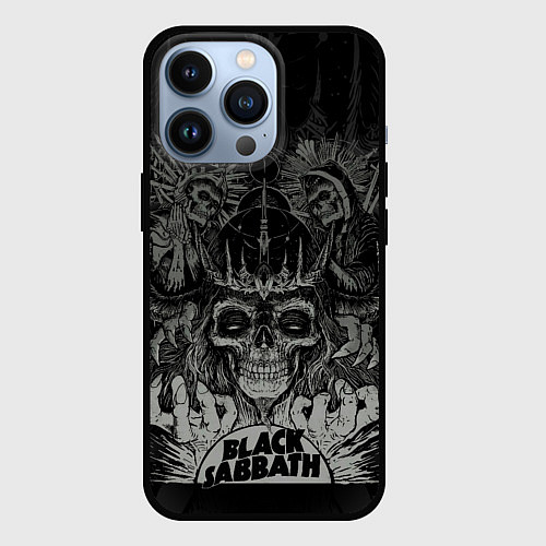 Чехол iPhone 13 Pro Black Sabbath death skull / 3D-Черный – фото 1