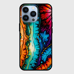 Чехол для iPhone 13 Pro Разноцветный узор, цвет: 3D-черный