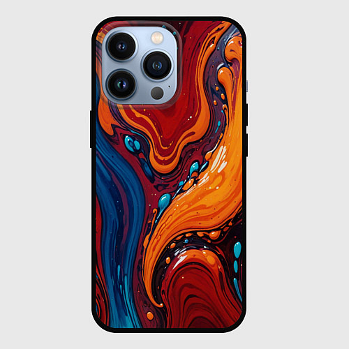 Чехол iPhone 13 Pro Пламя и синева / 3D-Черный – фото 1
