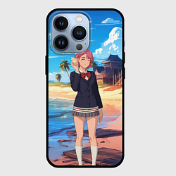 Чехол для iPhone 13 Pro Дандадан Сиратори Айра с ракушкой в руках, цвет: 3D-черный