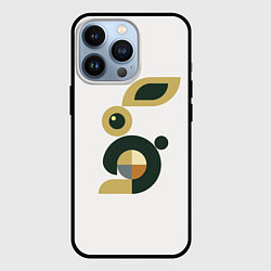 Чехол для iPhone 13 Pro Черный кролик в стиле модерн, цвет: 3D-черный