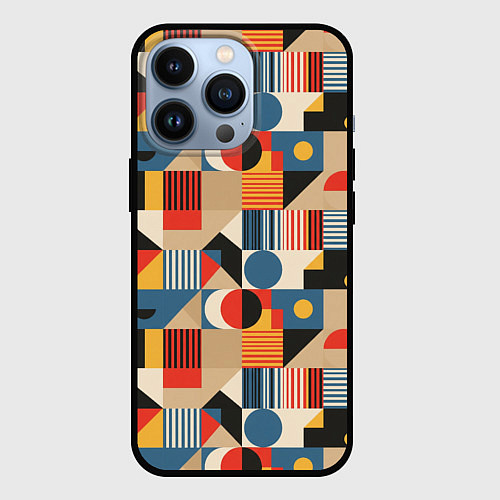 Чехол iPhone 13 Pro Ритмы Баухауса / 3D-Черный – фото 1