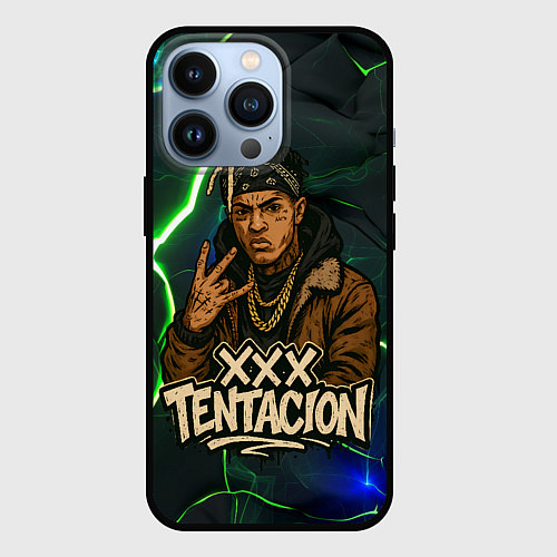 Чехол iPhone 13 Pro XXXTentacion anime style / 3D-Черный – фото 1