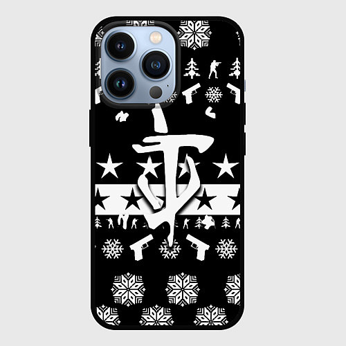 Чехол iPhone 13 Pro Doom x csgo winter / 3D-Черный – фото 1