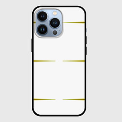 Чехол для iPhone 13 Pro Color white pink yellow stripes, цвет: 3D-черный
