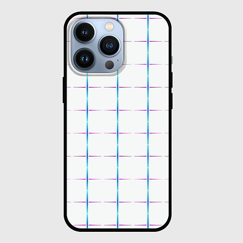 Чехол iPhone 13 Pro Color white blue stripes / 3D-Черный – фото 1