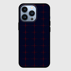 Чехол для iPhone 13 Pro Color dark blue red crosses, цвет: 3D-черный