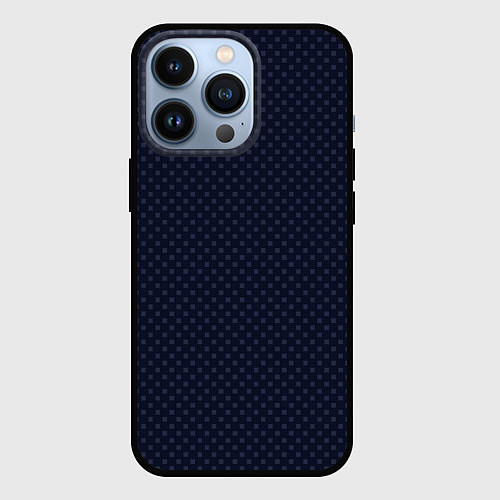 Чехол iPhone 13 Pro Тёмный сине-фиолетовый мелкий квадрат паттерн / 3D-Черный – фото 1