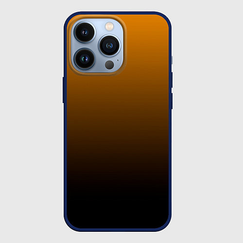 Чехол iPhone 13 Pro Orange gradient / 3D-Тёмно-синий – фото 1