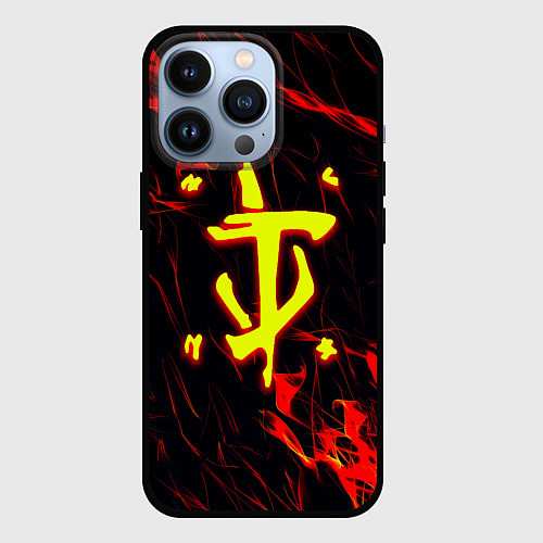 Чехол iPhone 13 Pro Doom огненные искры / 3D-Черный – фото 1
