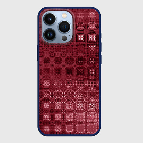 Чехол iPhone 13 Pro Бордовая абстракция / 3D-Тёмно-синий – фото 1