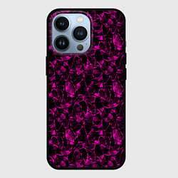 Чехол для iPhone 13 Pro Черно бордовый абстрактный узор, цвет: 3D-черный