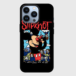 Чехол для iPhone 13 Pro Слипкнот и Микки Маус - I push my fingers into my, цвет: 3D-черный