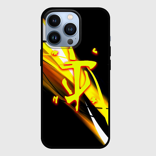 Чехол iPhone 13 Pro Doom геометрия из полос / 3D-Черный – фото 1