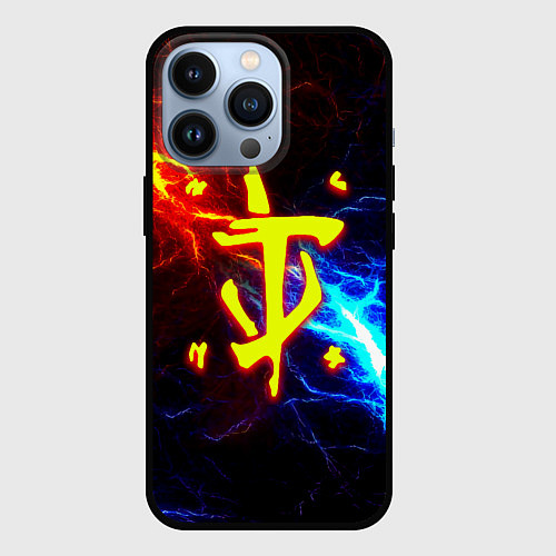 Чехол iPhone 13 Pro Doom шторм с молниями / 3D-Черный – фото 1