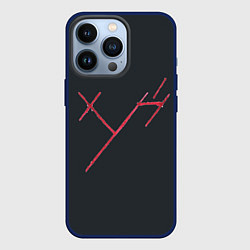 Чехол для iPhone 13 Pro Три буквы, цвет: 3D-тёмно-синий