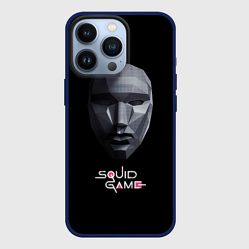 Чехол iPhone 13 Pro Squid Game маска / 3D-Тёмно-синий – фото 1
