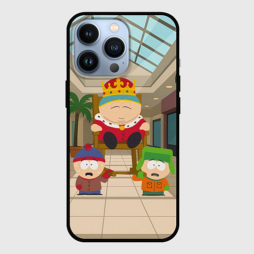 Чехол iPhone 13 Pro Эрика Картмана несут как короля на кресле / 3D-Черный – фото 1