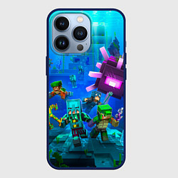 Чехол iPhone 13 Pro Майнкрафт - подводный мир