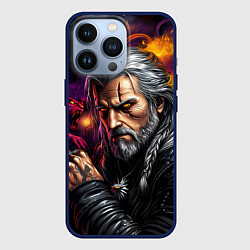 Чехол для iPhone 13 Pro Строгий Ведьмак, цвет: 3D-тёмно-синий