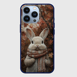 Чехол для iPhone 13 Pro Зайчишка в шарфе, цвет: 3D-тёмно-синий