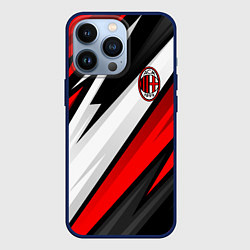 Чехол для iPhone 13 Pro ФК Милан - абстракция, цвет: 3D-тёмно-синий