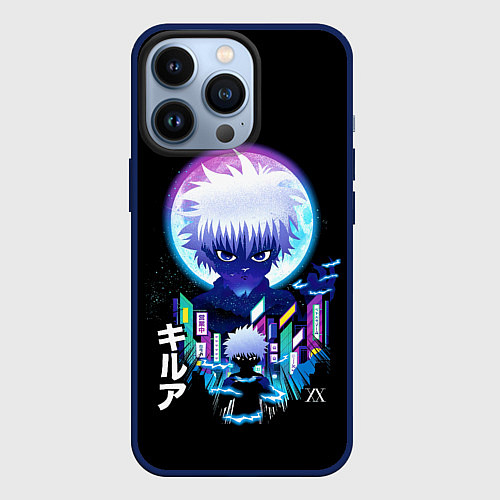 Чехол iPhone 13 Pro Хантер х Хантер, Киллуа / 3D-Тёмно-синий – фото 1