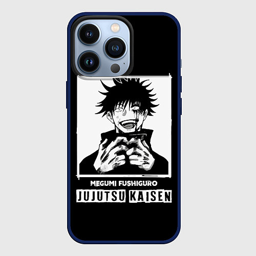Чехол iPhone 13 Pro Мегуми Фушигуро Магическая битва / 3D-Тёмно-синий – фото 1
