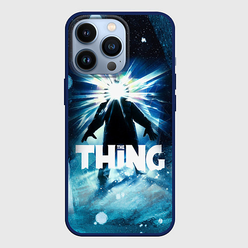 Чехол iPhone 13 Pro Нечто / 3D-Тёмно-синий – фото 1