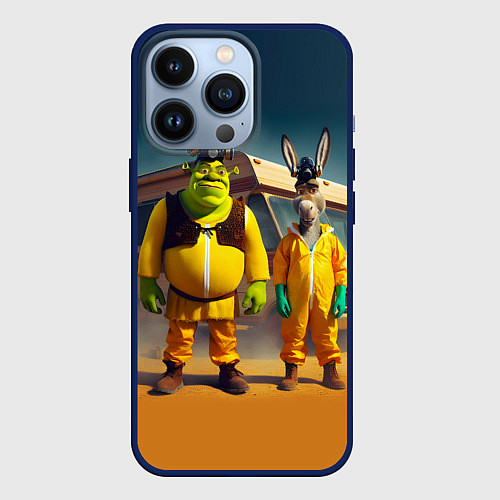 Чехол iPhone 13 Pro Шрек и Данки пустились во все тяжкие / 3D-Тёмно-синий – фото 1