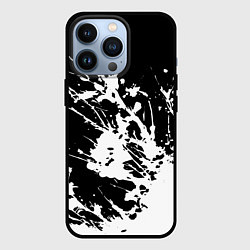 Чехол для iPhone 13 Pro Взрывная белая краска на чёрном, цвет: 3D-черный