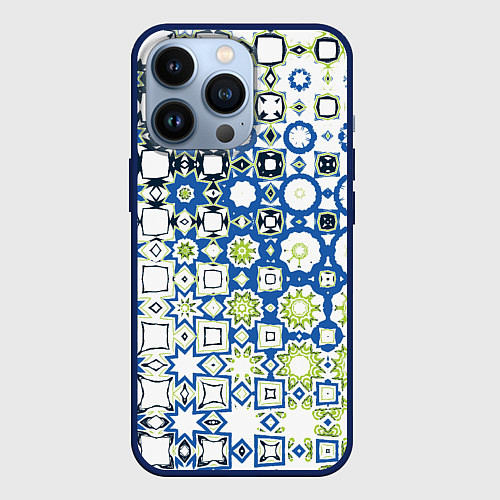 Чехол iPhone 13 Pro Сине-зеленая абстракция / 3D-Тёмно-синий – фото 1